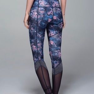 Lululemon Floral Mesh Bottom Leggings